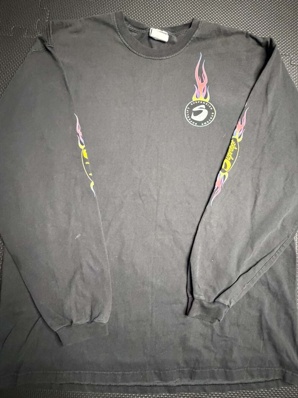 Superlift Suspension Long Sleeve Flame Graphic T-Shirt Black